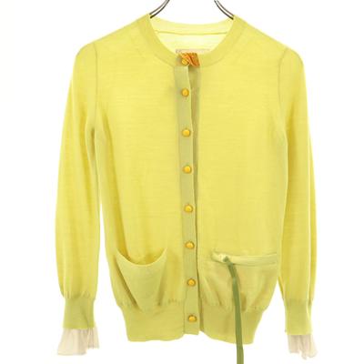 Long Sleeve Knit Cardigan 2 Lime Women Used