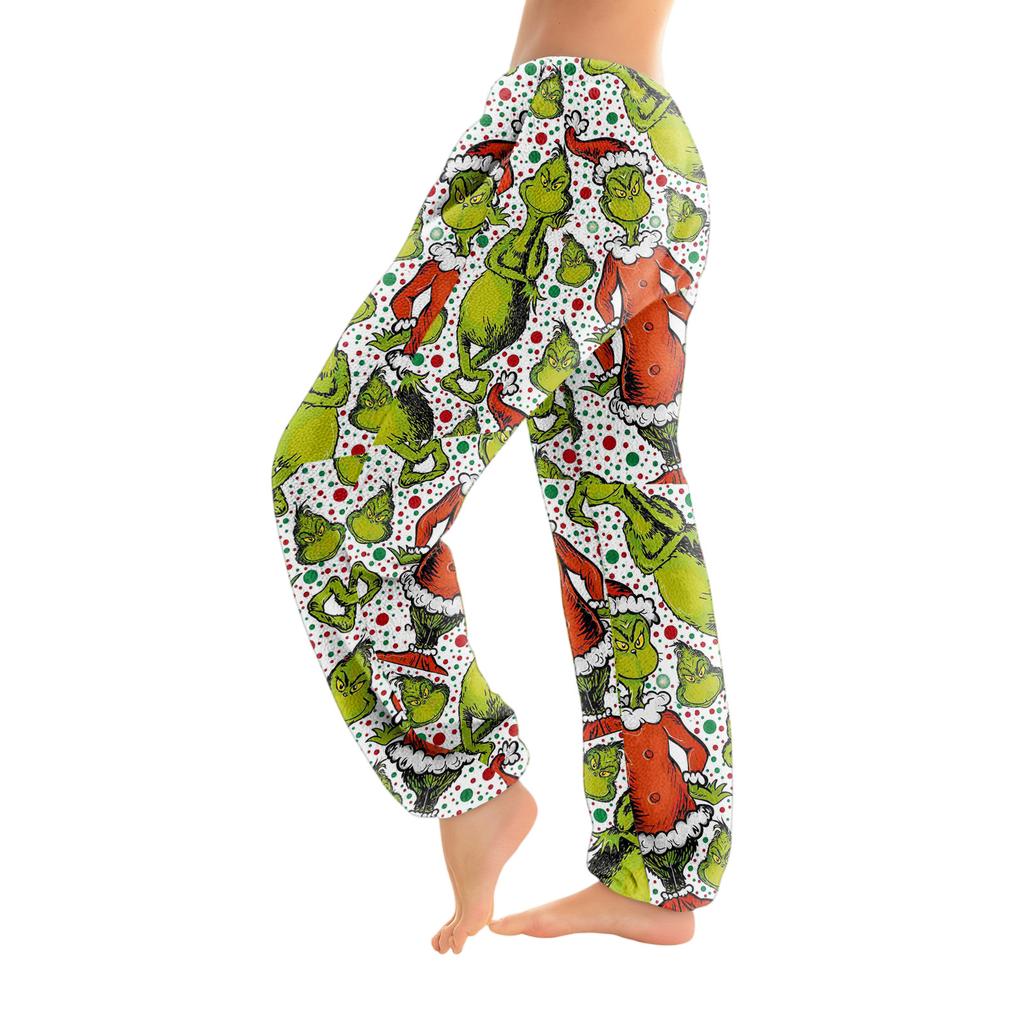 Women's Solid Color Trousers With Cuffs Casual Pants And Pajama Pants