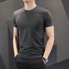 Korean Men's Slim Fit Short-Sleeved Round Neck T-Shirt, Black & White, Large Sizes, Summer Inner Wear
