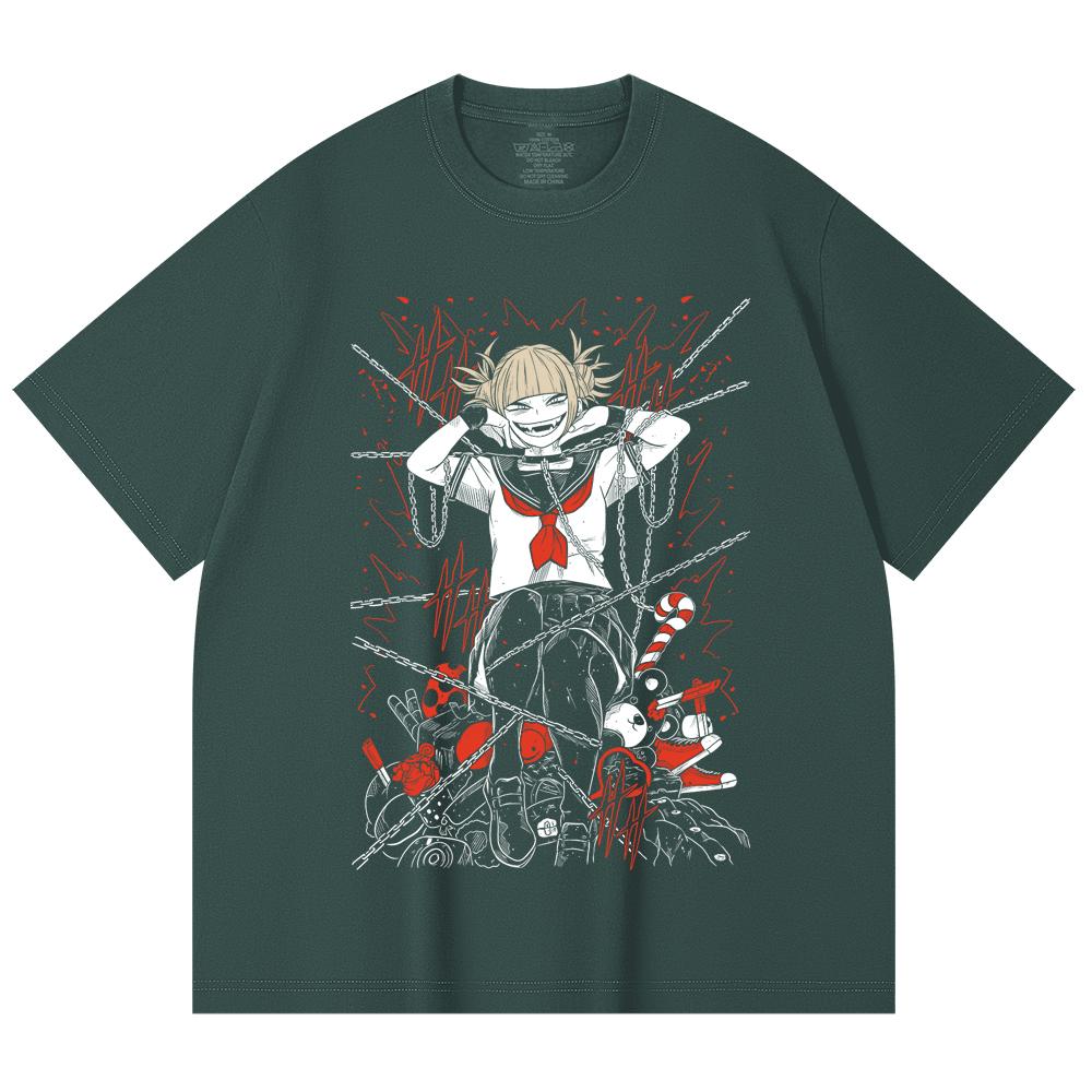 230 Gsm 100% Cotton My Hero Academia V8 Toga Print Unisex Heavy Cotton T Shirt