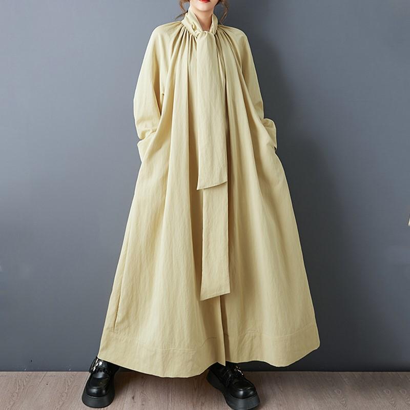 Dlouhý rukáv oversized vintage ležérní volný podzimní jarní trenčkot pro ženy Svrchní oděvy