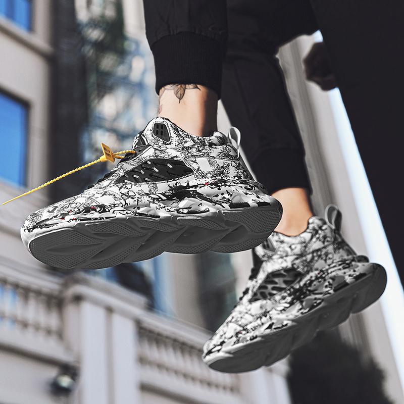 Men's Non-Slip Ultra Light Outdoor Sports Basketball Shoes Graffiti Men's Sports Shoes