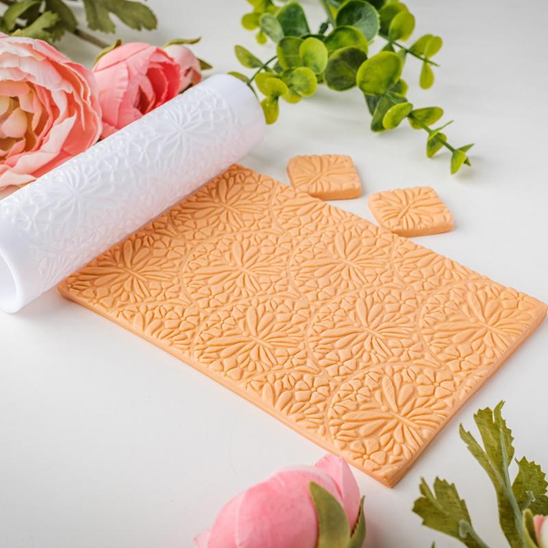 Butterfly Patterned Soft Pottery Roller Texture Clear for Embossing Making Earrings Pendants DIY Clay Gift