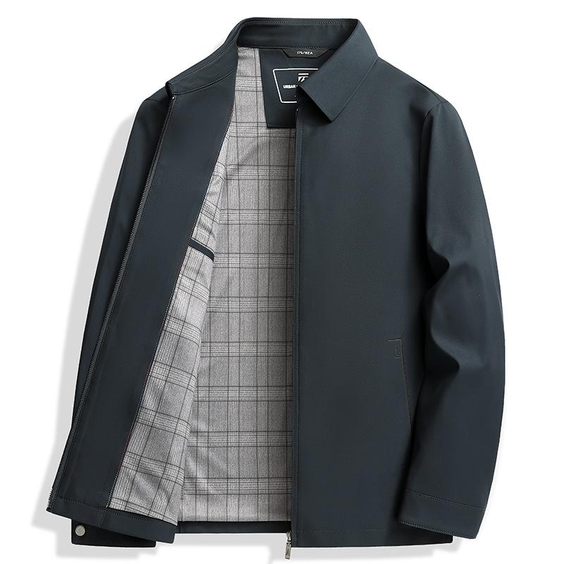 Fashion Daddy Jacket Lapel Business Casual Jacket Jacket Casual Loose Zipper Cardigan Middle-aged Men's Clothing