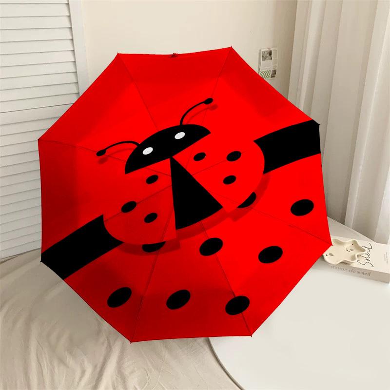 

1PC ladybug Automatic Open/Close Umbrella with Windproof, 8-Rib Sturdy Canopy, Durable Ribs, Fashionable Design1320A