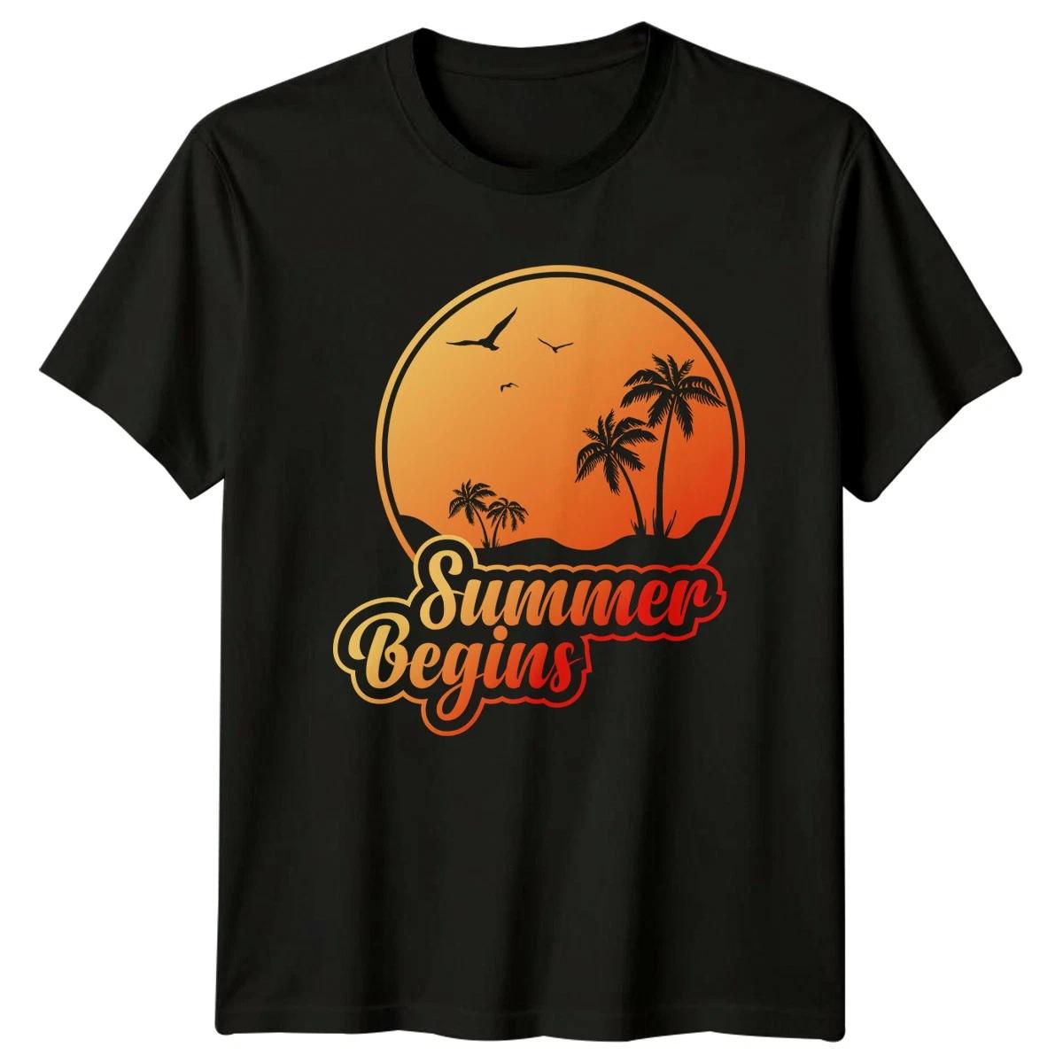 Summer Begins T-Shirt Beach Vacation Summer Holiday Gift For Him And Her M