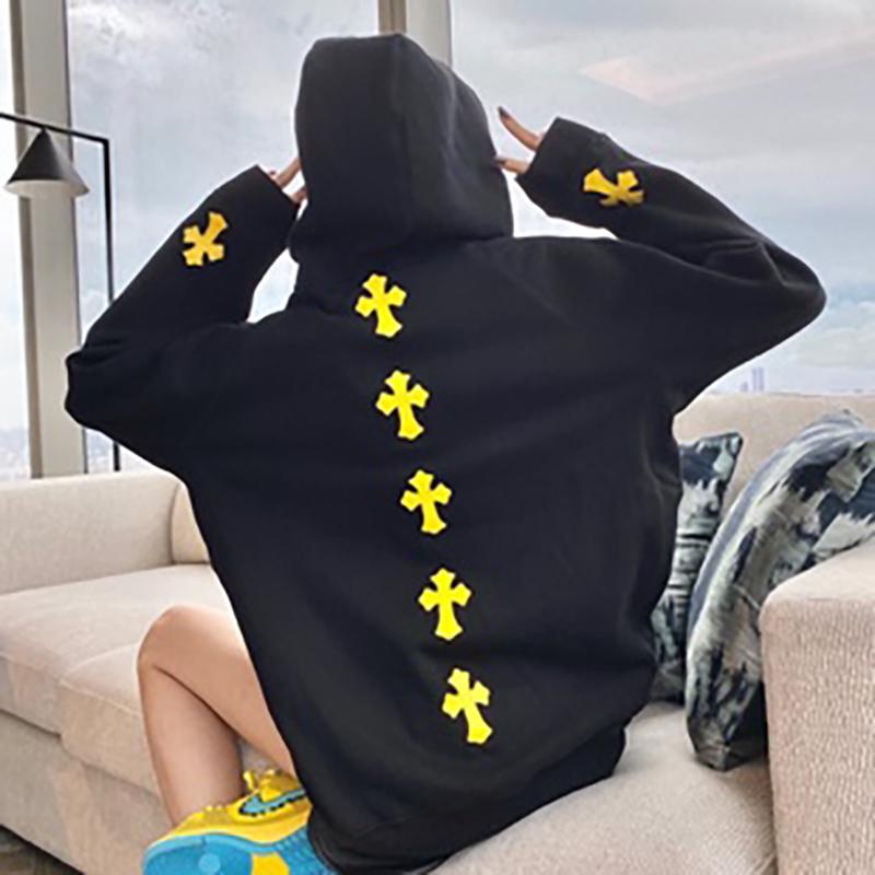 8065 CHROME HEARTS 2025 New Spring and Autumn Plus-size Thin Style Classic Style Logo Hooded Sweatshirt for Couples