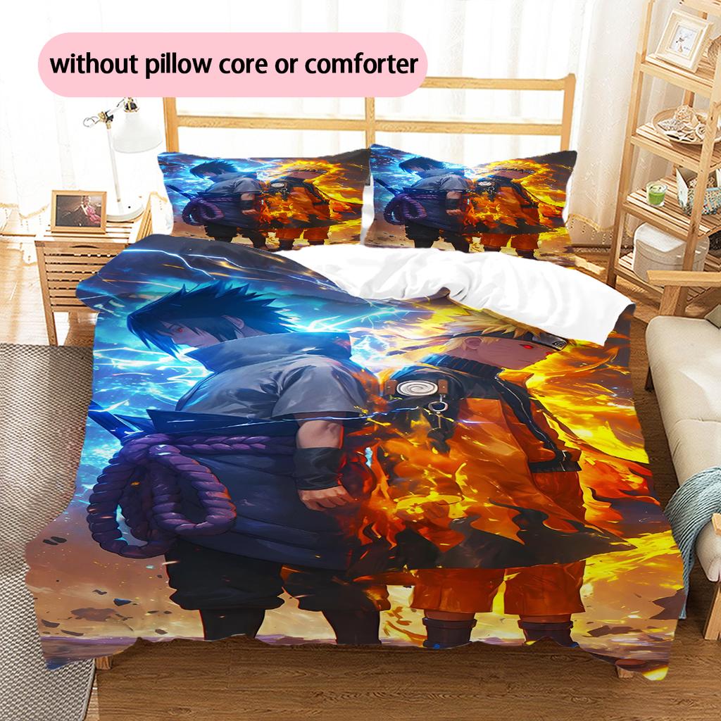 Cartoon Pattern Bedding Quilt Set Quilt Cover Pillowcase Home Decoration Birthday Gift (1 * Duvet Cover + 2 * Pillowcase, Without Core)