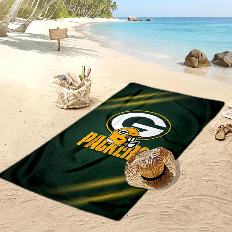 Asciugamano da Spiaggia Stampa Green Bay Packers Morbido Portatile Asciugatura Rapida?Asciugamano Asciutto Per Piscina Vacanza Estiva Sport all'Aperto