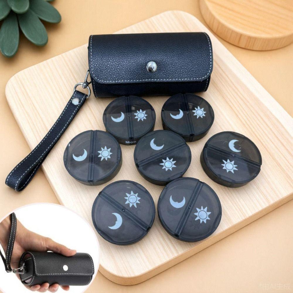 with Storage Box Medicine Pill Box Weekly 7 Days 14 Slots Medicine Box Holder