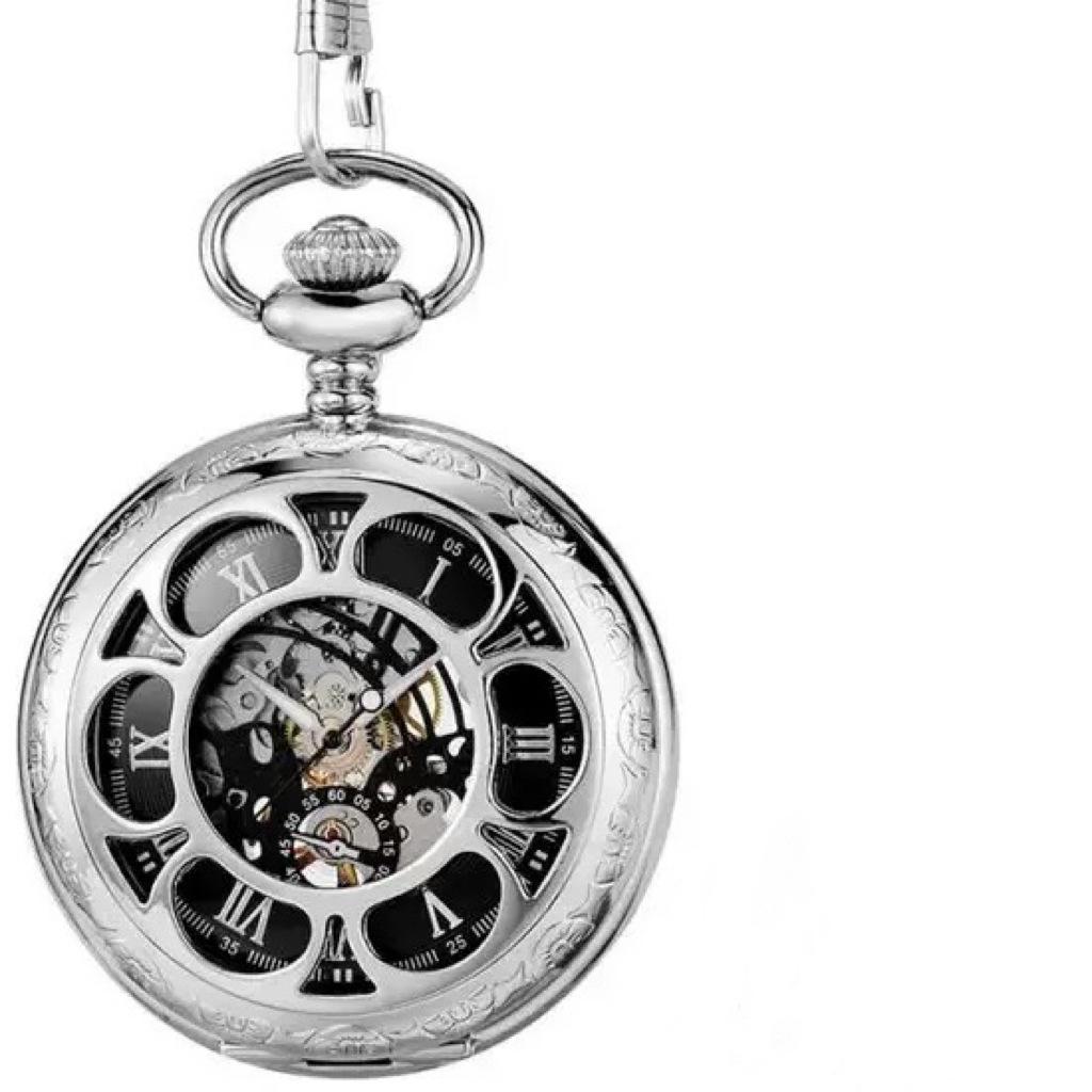 Vintage Double-Lid Polished White Metal Mechanical Pocket Watch - Glossy Student Gift & Commemorative