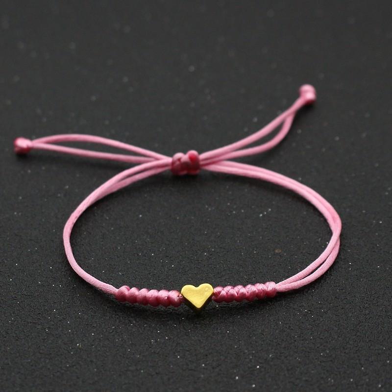 Tiny Heart Charm Bracelets for Women Girls Simple Blue Black Red Rope Chain Braided Bracelet Woven Jewelry Best Gifts Her