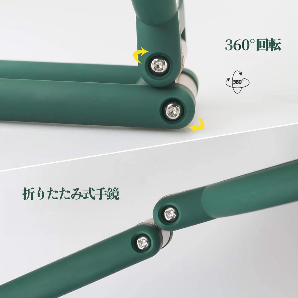 Hand Magnifying Tabletop 10x and Mirror with Stand Hand Foldable Makeup Easy to Green Mirror, Mirror, Mirror, 1x, Double-Sided Handle, & Mirror,