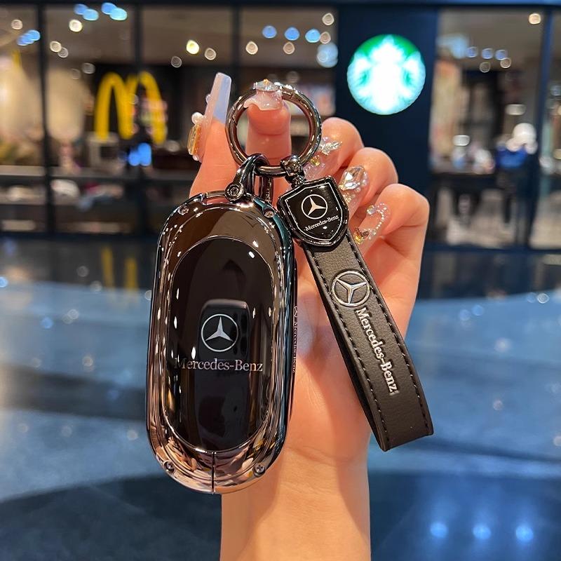 TXF4 For Mercedes Benz A C E S G Class GLC CLA GLB 200 2024 CLE W205 W213 W222 X167 W177 Car Smart Key Cover Case Fob Shell Keychain