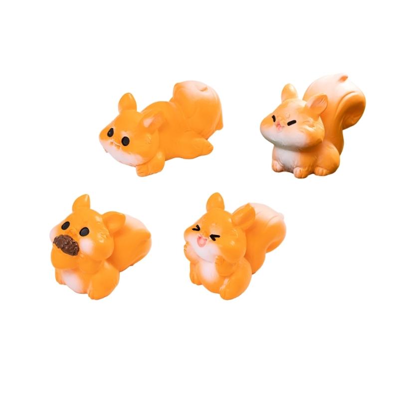 Resin Squirrel Statue Educational Toy Figures Miniature Squirrel Garden Figurine Cake Toppers Microlandscape Ornament 1