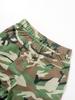European-American Retro Women's High Waist Camouflage Cargo Pants with Wide Legs and Turn-Up Pockets - Style 8115