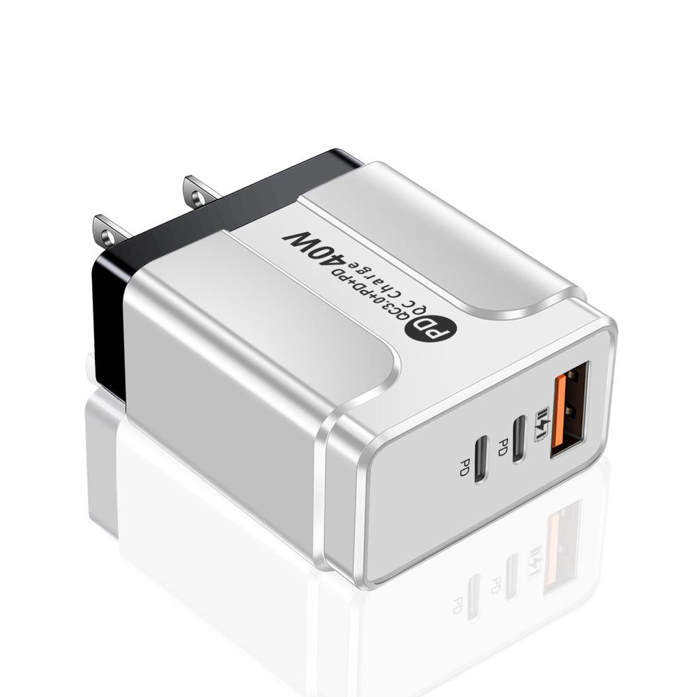 Universal Charger for US/EU/UK/AU: Original Power Adapter with 1 USB + 2 PD Ports