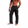 Cotton and linen pants drawstring casual straight pants plain comfortable breathable full length outdoor vacation beach vacation fashion