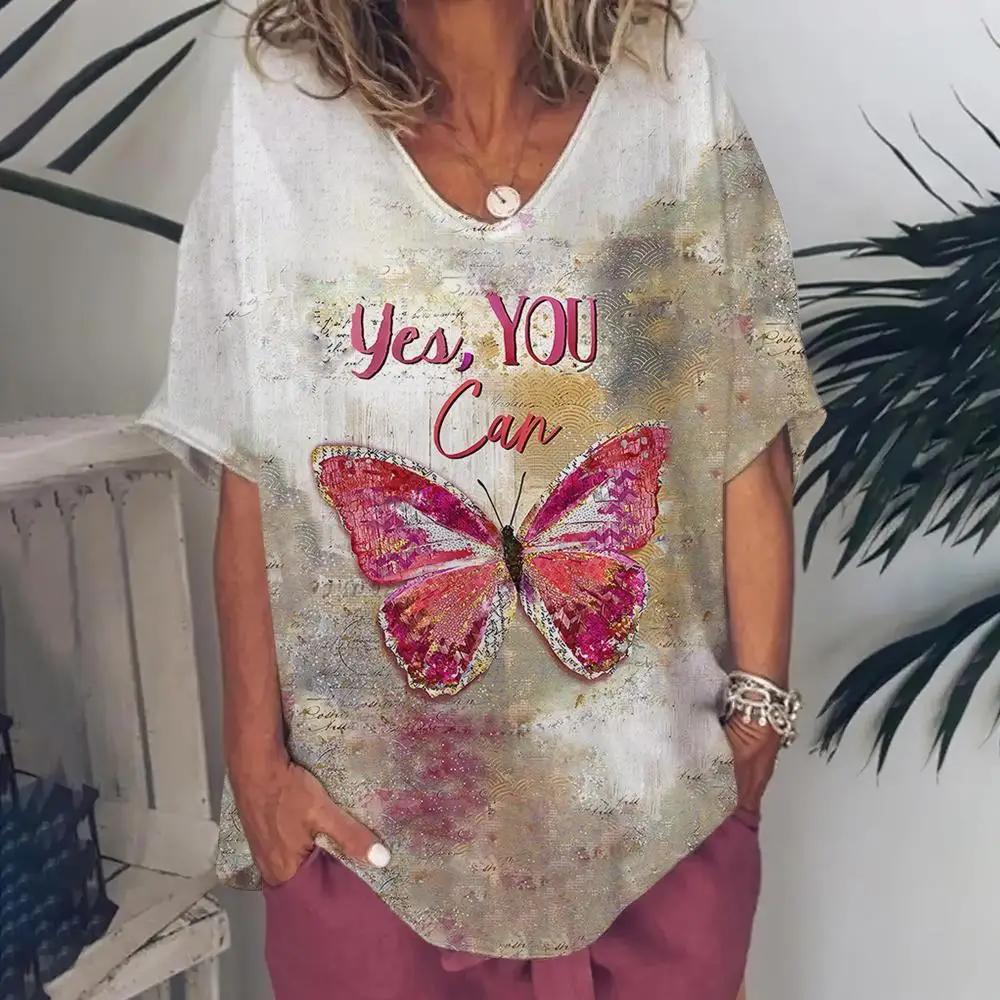 

Женская одежда с v-образным вырезом, женская одежда больших размеров с коротким рукавом, летняя футболка в стиле ретро, ​​модная футболка с принтом скрипки, уличная одежда 8XL