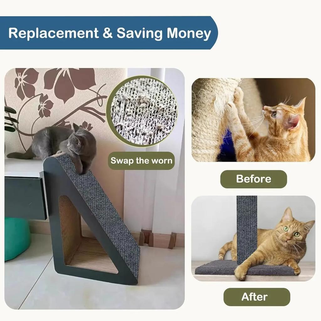 1PC 1m/39.37inch Self-Adhesive Cat Scratching Mat Trimmable Cat Carpet Cat Scratching Carpet Corner Wall Cat DIY Scratch Sofa Fu