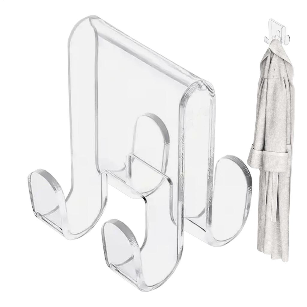 1pcs Acrylic Shower Door Hook Acrylic Shower Towel Hooks Transparent Storage Tool For Washcloth Robe Clothes And Towel