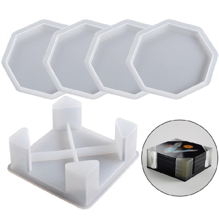 Multipurpose Lovely Octagonal Shaped Flexible Sturdy Silicone Mould Accessory for Crafting Coasters and Home Adornments