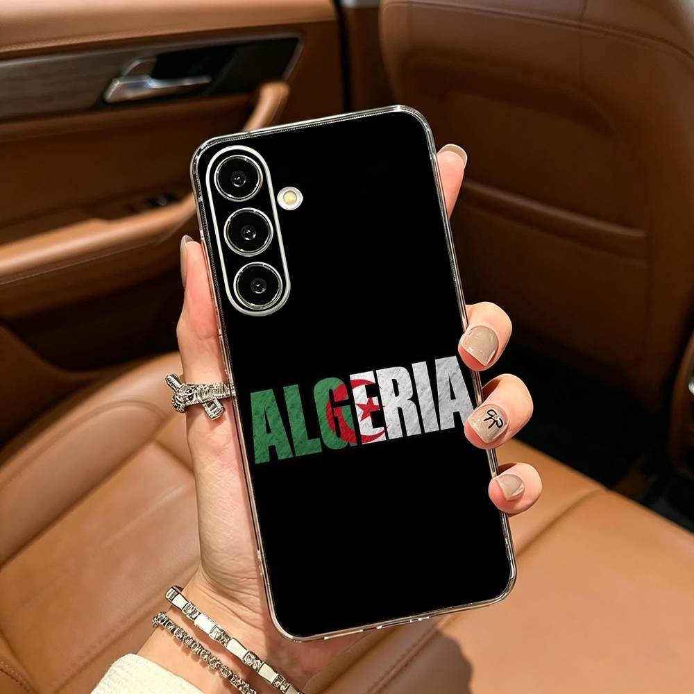 Flag of Algeria Clear Soft Silicone Phone Case for Samsung Galaxy A71, A70, A52, A51, A40, A30 Samsung a50 30s 50s