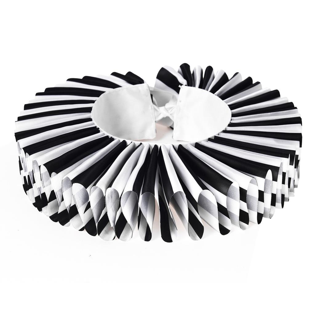Theater Grade Elizabethan Collar Set For Clown Costumes Machine Washable Polyester Roleplay Accessories