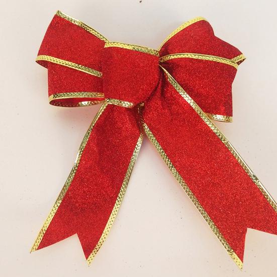 Frostet Skinnende Med Ståltråd Knyttet DIY Julebue Juletre Bånd Sløyfe Anheng Gaveeske Dekor Festartikler