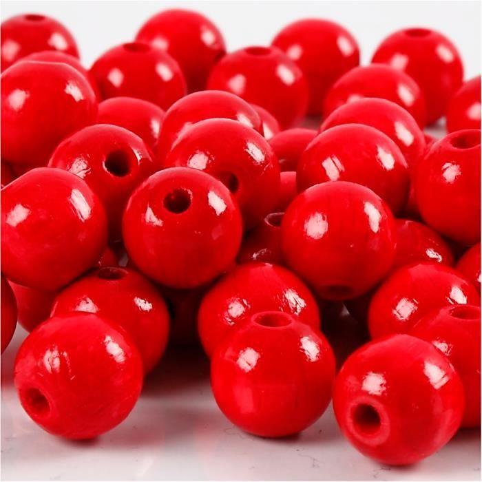 Perles en bois de couleur vive. Réf 570594