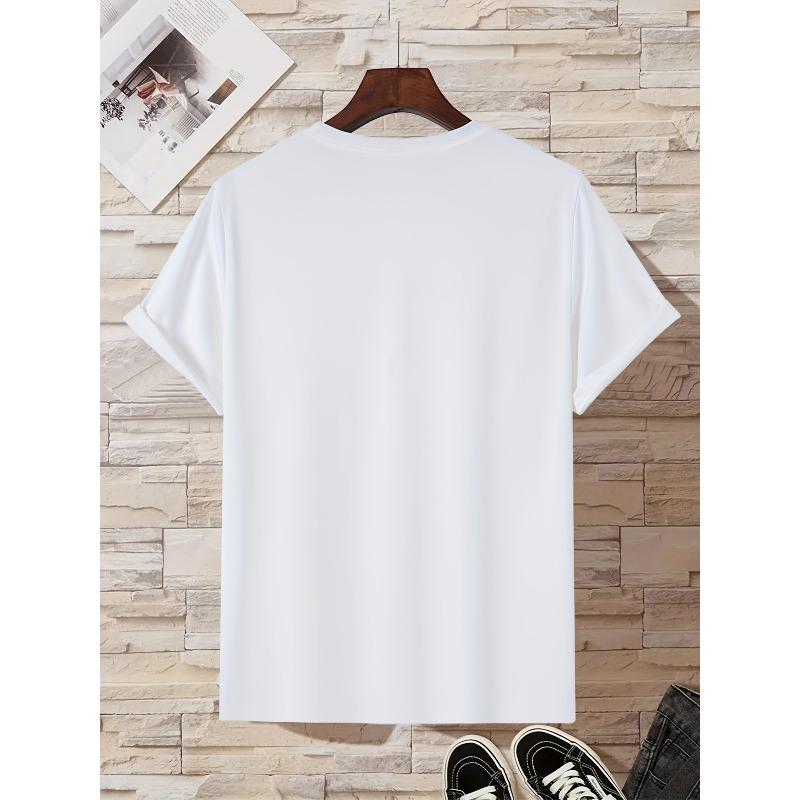 European sizes Men's Casual Short Sleeve T-Shirt Suitable for - Summer & Year-Round Wear | Round Neck Casual Tee with Subtle Print