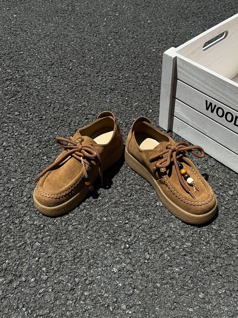 Retro kulatá špička korálkový pásek platforma klokaní boty 2025 nová móda všestranné ležérní sportovní boty dámské tréninkové boty