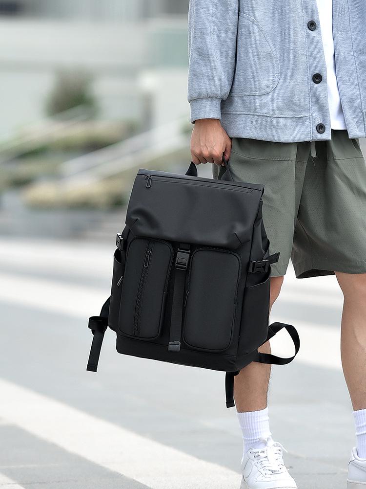 Men's Water-Resistant Casual Backpack - Large Capacity, Double Pocket, Multifunctional, Lightweight Fashion Laptop Bag