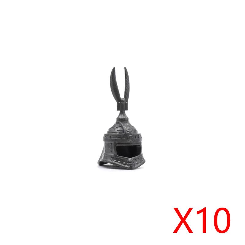 MOC Castello Medievale Cavaliere Armatura Figura Parti Blocchi da Costruzione Tempio Aquila Nera Cavaliere Guerriero Armi Accessorio Mattoncini Giocattolo T01