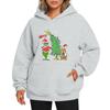 Ladies' Christmas Style Printed Hoodie With Wool And Pockets For Women
