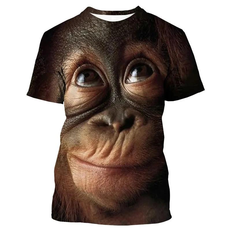 Summer Funny Gorilla T-Shirts Animal 3D Print Streetwear Men Oversized Short Sleeve T Shirt Women Tees Tops Clothing