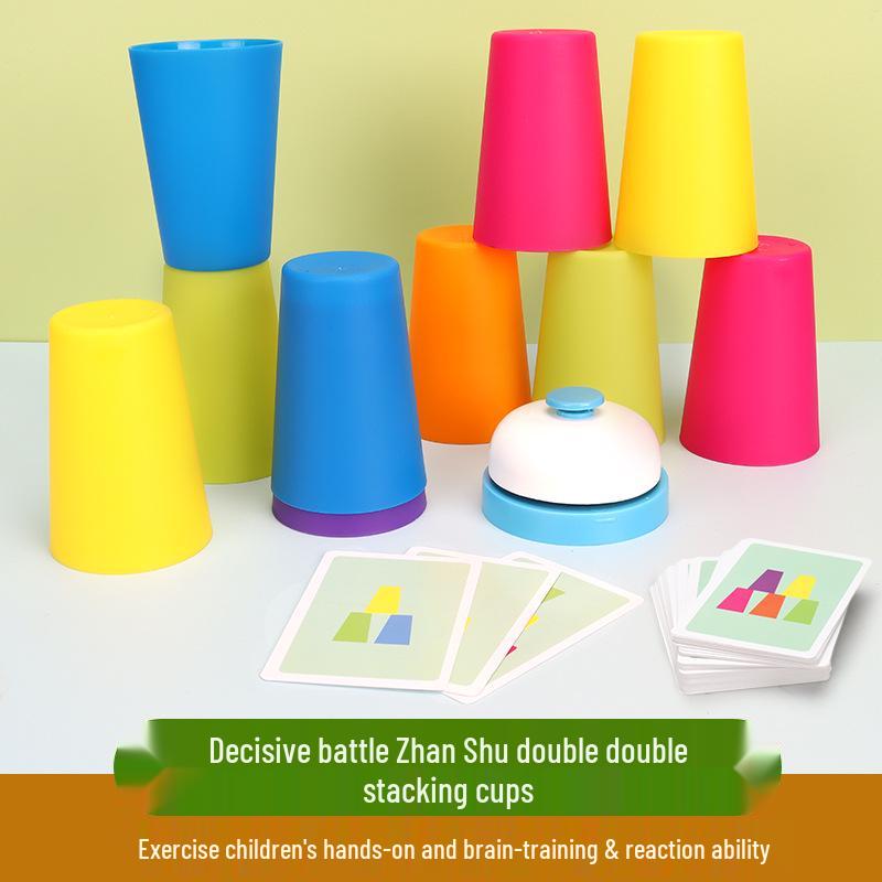 Kindergarten Stacking Cup Toy: Double Interaction Cognitive Puzzle Game for Children