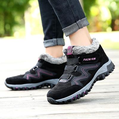 Große Größe erhöhendes Paar Schneestiefel Winter Samt warm Herren- und Damen Outdoor Baumwollschuhe mittelhoch Sportschuhe aus Baumwolle