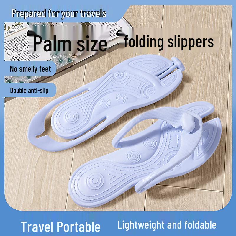 Portable Women's Non-Slip Foldable Travel Slippers for Beach or Hotel Use