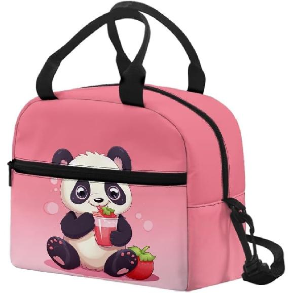 Kawaii Erdbeer-Katze Lunchtasche für Mädchen Kinder 8-10 10-12 Isoliert Lunchbox Tragbar Kühlbox Lunchbag Tragetasche Handtasche Mahlzeitenvorbereitung Organizer Arbeit Schule