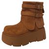 European and American Retro Style Belt Buckle Platform Short Boots Women's 2025 Autumn and Winter New Platform Fashion Trend Fashion Boots