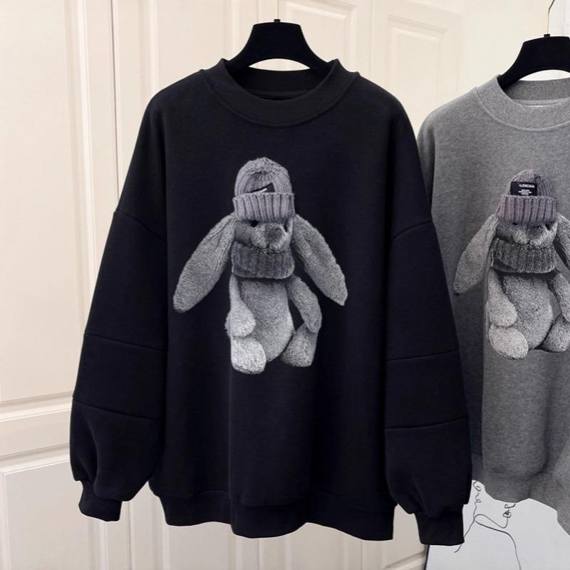 New Loose Casual Sweatshirt Women's Autumn and Winter Three-dimensional Long-sleeved Tops