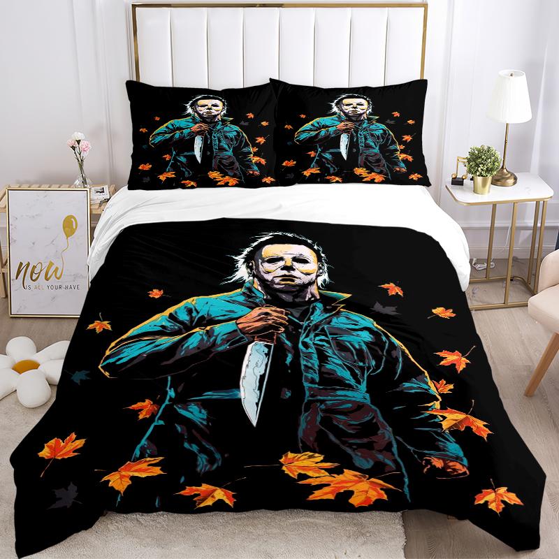 3Pcs Halloween Horror Icon Bedding Sets For All Sizes New 3D Printed Bed Cover Comforter Duvet Cover Pillowcase Bedroom Decoration