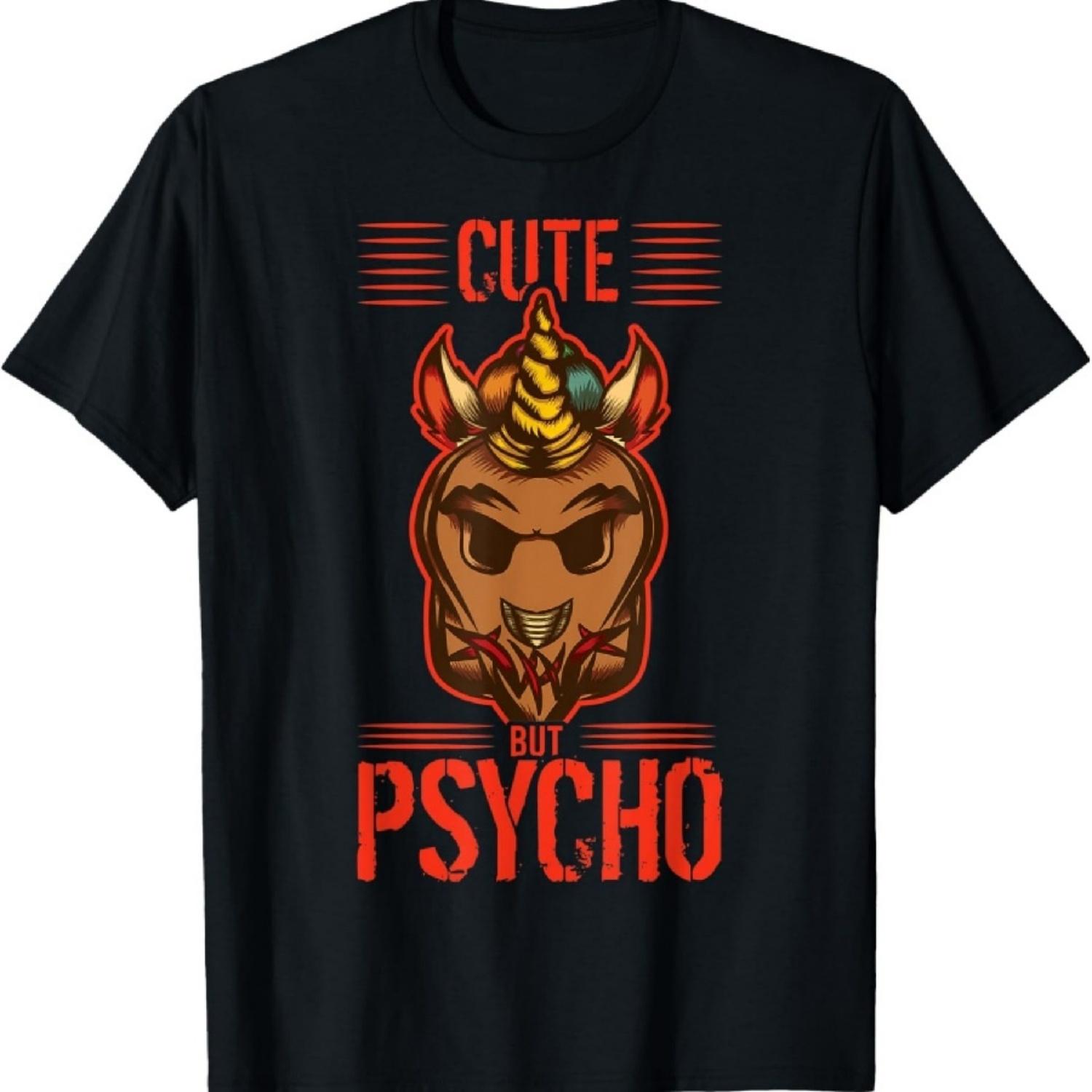 

Cute But Psycho Halloween Skull Trick Or Treat Unicorn T-Shirt XXXXXL чорний