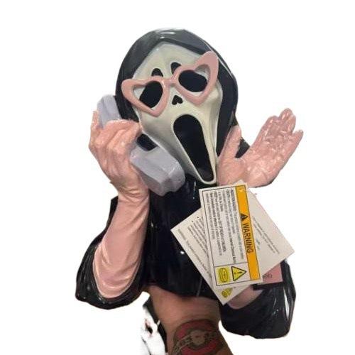 Halloween Scream Meisje Mobiele Telefoonhouder, Eng Grappige Bureau Decoratie, Creepy Horror Figuurtje Cadeau voor Halloween Feest Decoratie