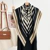 Autumn And Winter White Flower Print Fresh And Elegant 90 Square Scarf Herringbone Shawl Soft Skin-Friendly Warm Scarf