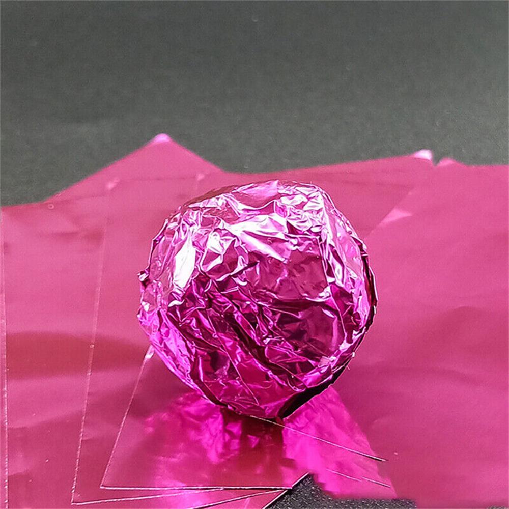 

100 шт 8x8 см DIY Харчова алюмінієва фольга Папір для обгортання Листи Упаковка для шоколадних цукерок Весільна вечірка Подарунок на день народження Прикраса Other рожевий червоний колір