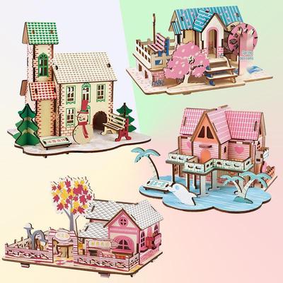 Zimowa Piosenka Księżycowa Zestaw Puzzli Modelu Drewnianego 3D