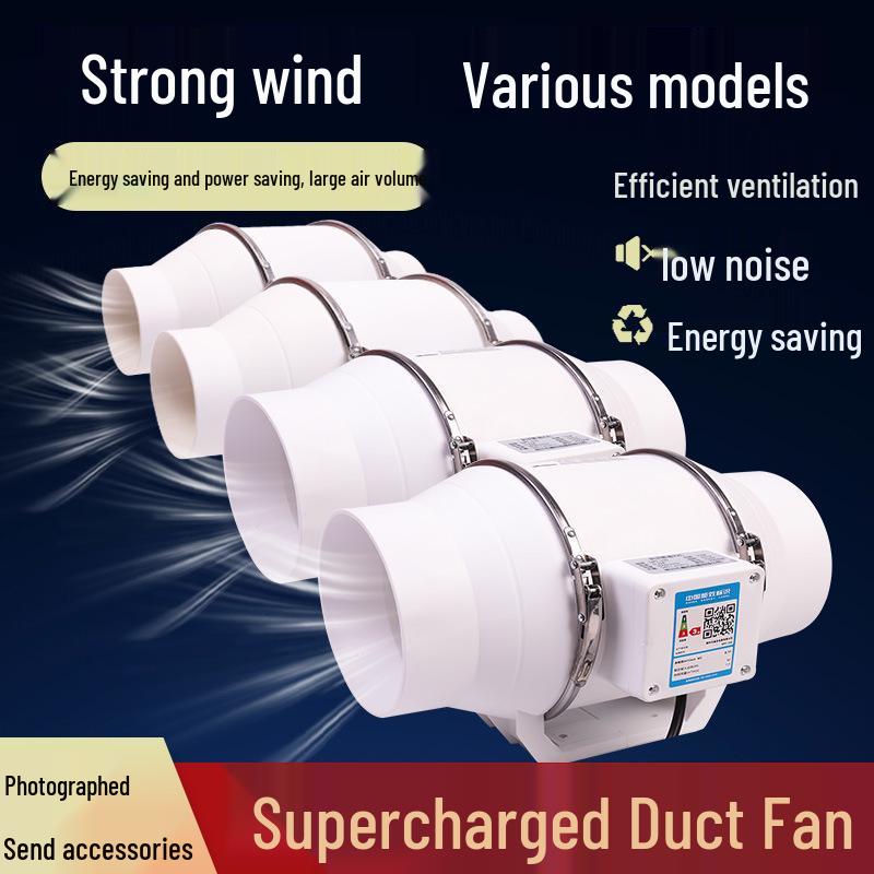 Powerful Mixed Flow Booster Duct Fan for Bathroom & Kitchen Exhaust