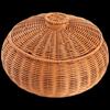 Round Imitation Rattan Woven Storage Basket with Lid